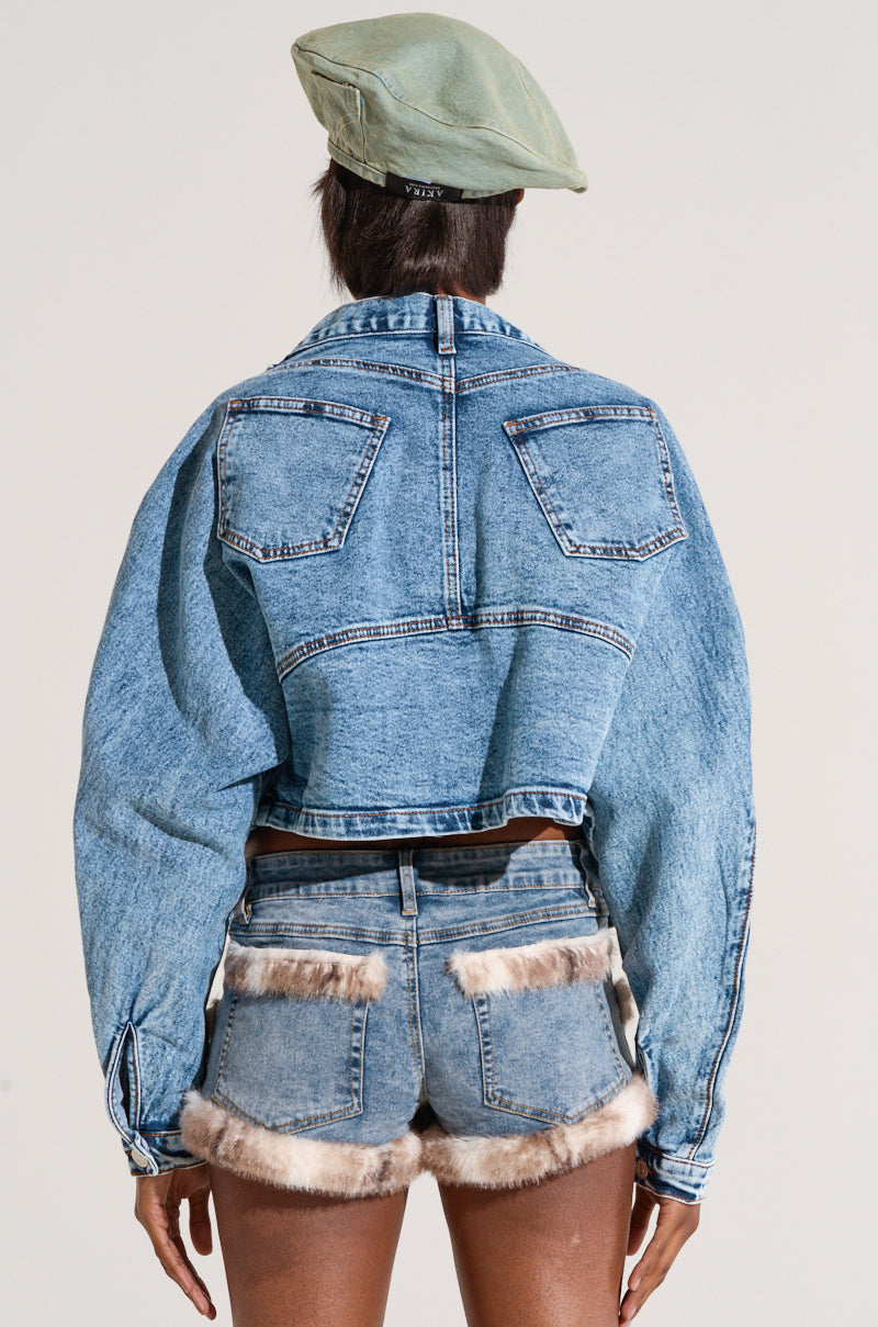 WRAP IT UP DENIM SHRUG