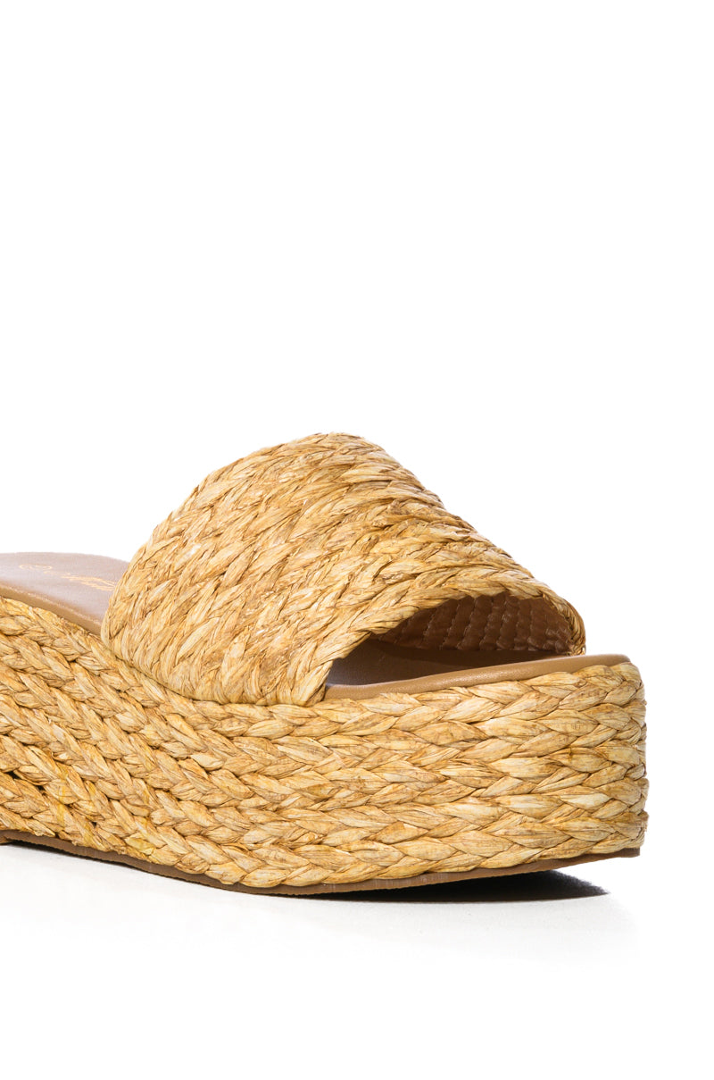 MISS YOU WOVEN FLAT SANDAL IN BEIGE