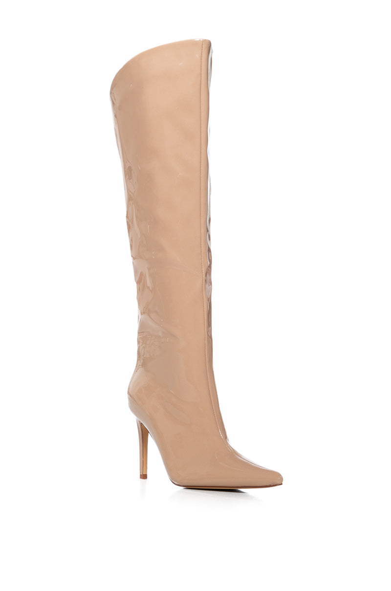 AZALEA WANG LAPPEN NUDE PATENT BOOT