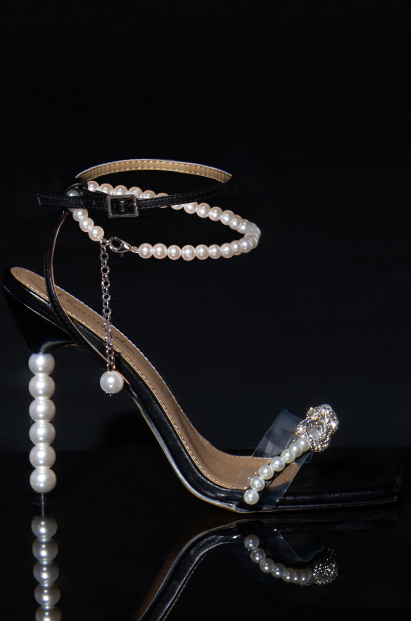 SWEETDREAM STILETTO EMBELLISHED SANDAL IN BLACK