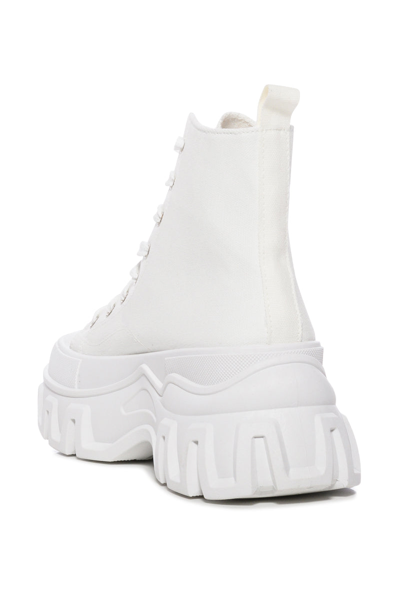 AZALEA WANG CHANEY HIGH TOP SNEAKER IN WHITE