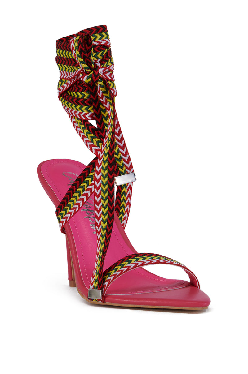 CELINA PINK SANDAL WITH MULTI COLOR LACES