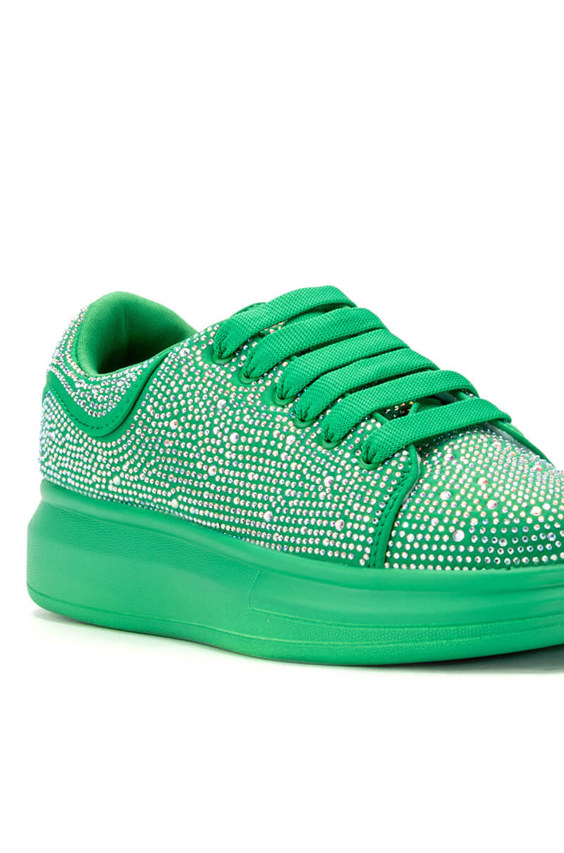 SIA EMBELLISHED SNEAKER IN GREEN