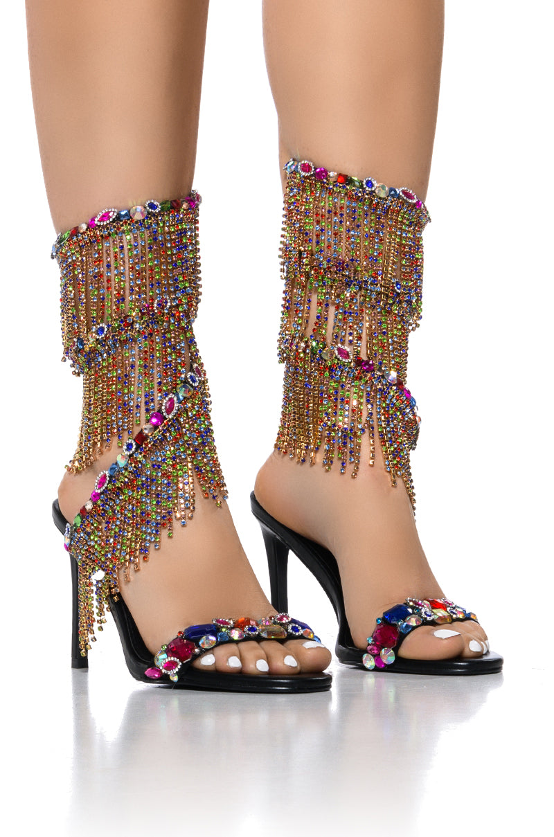 AZALEA WANG BELLATRIX EMBELLISHED SANDAL IN MULTI