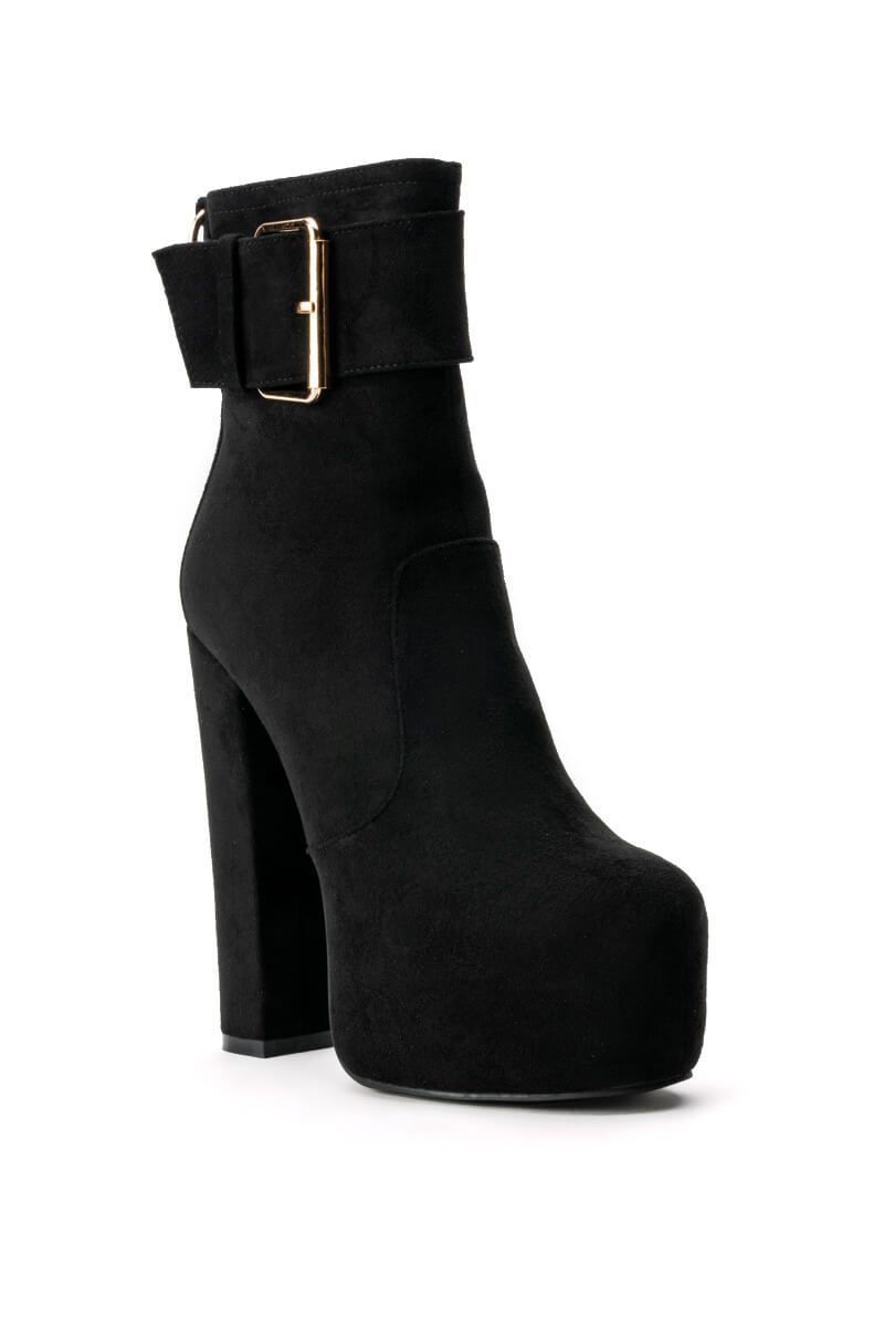 AZALEA WANG CHARMER CHUNKY PLATFORM BOOTIE IN BLACK