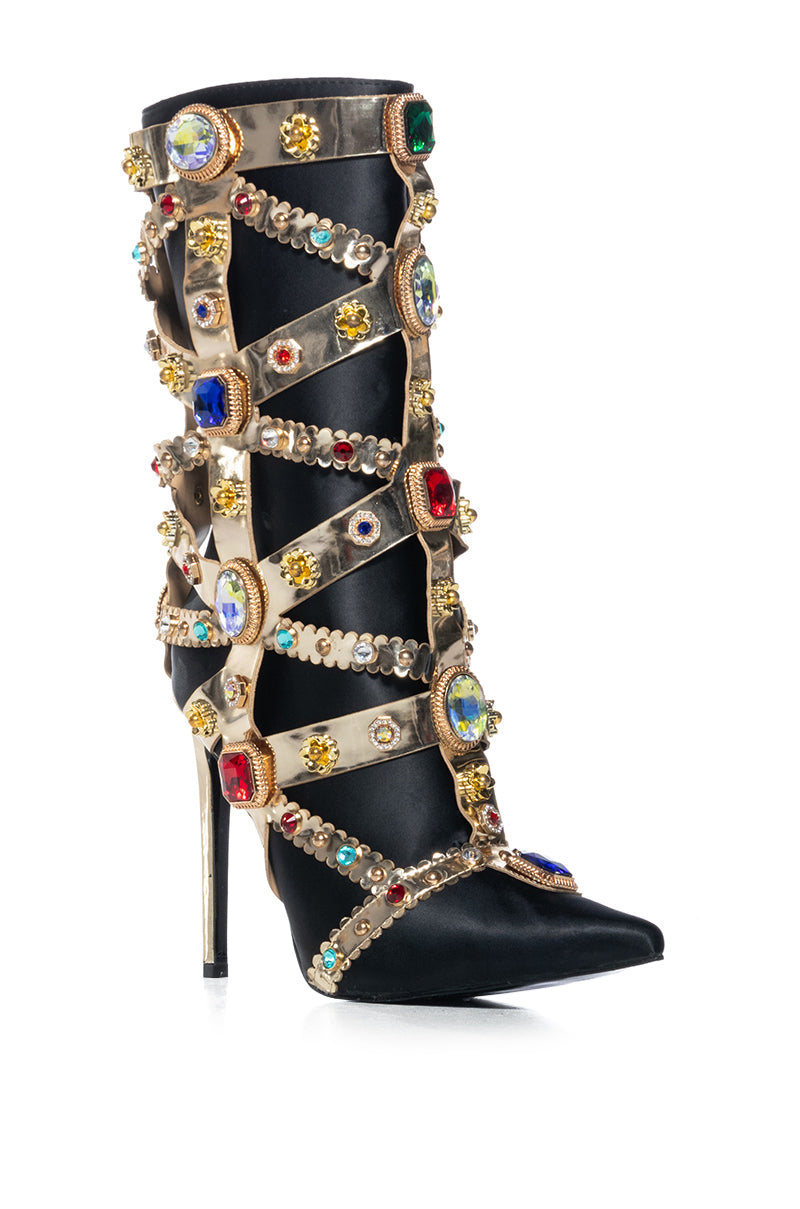 AZALEA WANG MARTINEZ EMBELLISHED BOOTIE IN BLACK