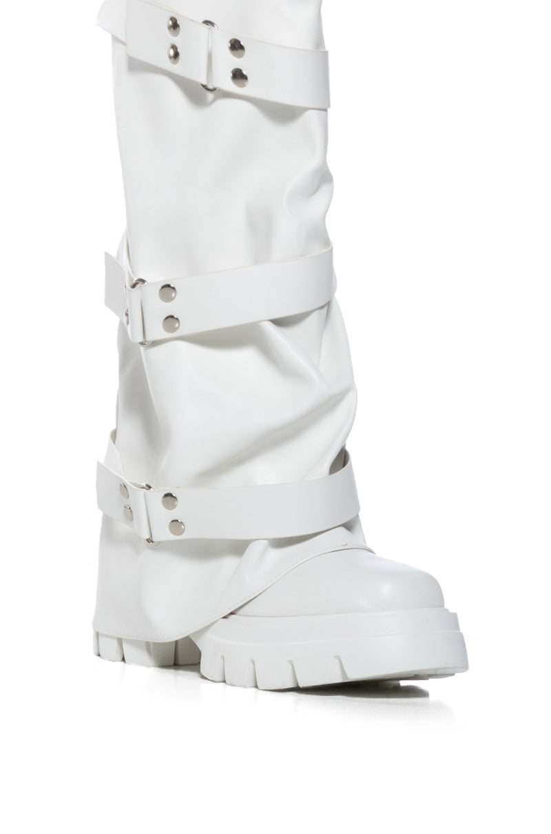 AZALEA WANG CHARNA WHITE INDUSTRIAL LOOK BOOT