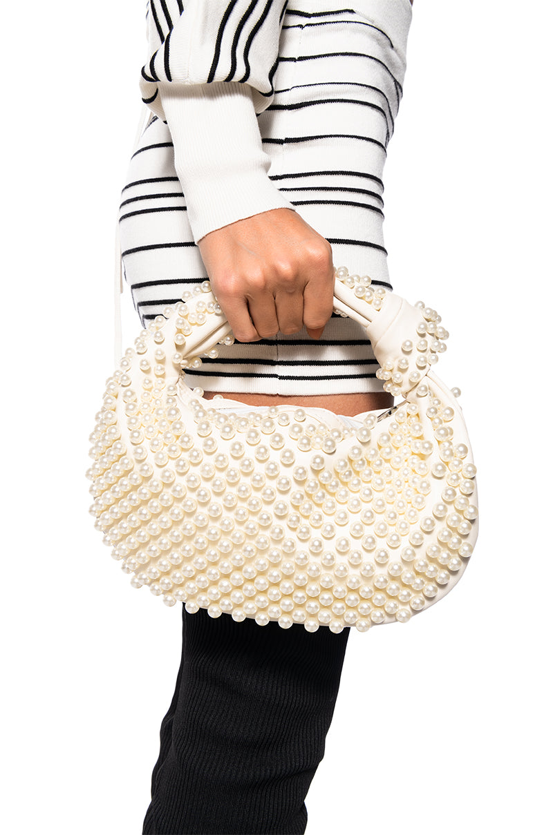 OH YOU FANCY HUH PEARL EMBELLISHED PURSE