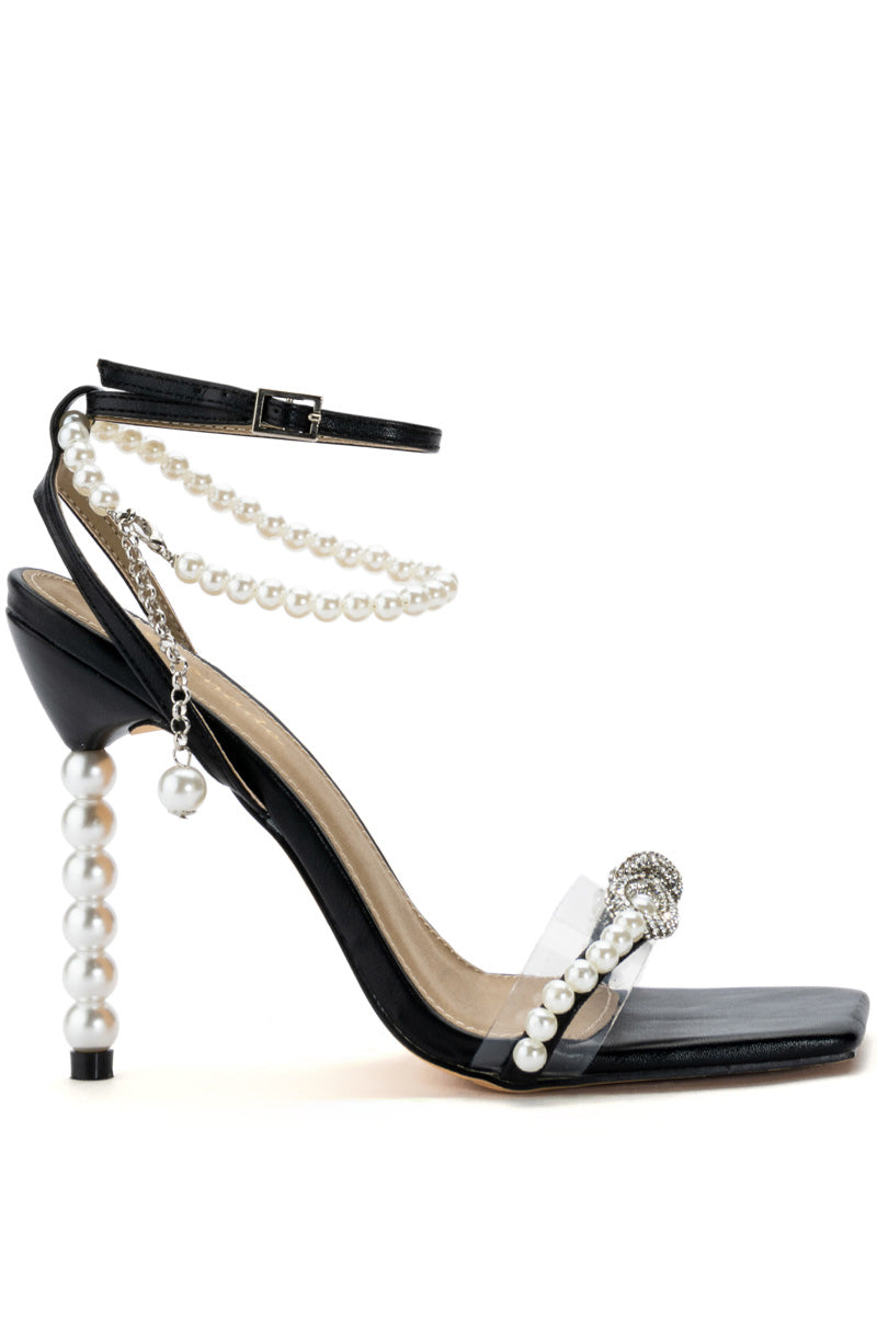SWEETDREAM STILETTO EMBELLISHED SANDAL IN BLACK