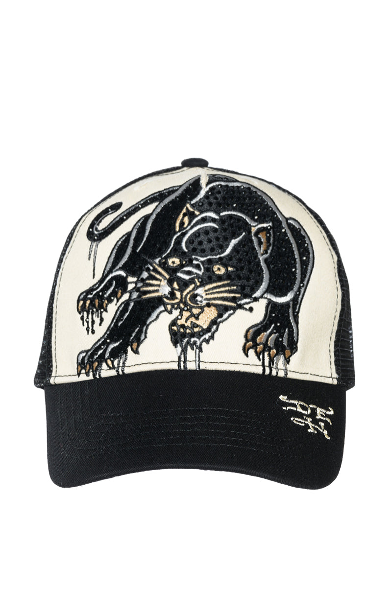 ED HARDY RHINESTONE PANTER TRUCKER HAT