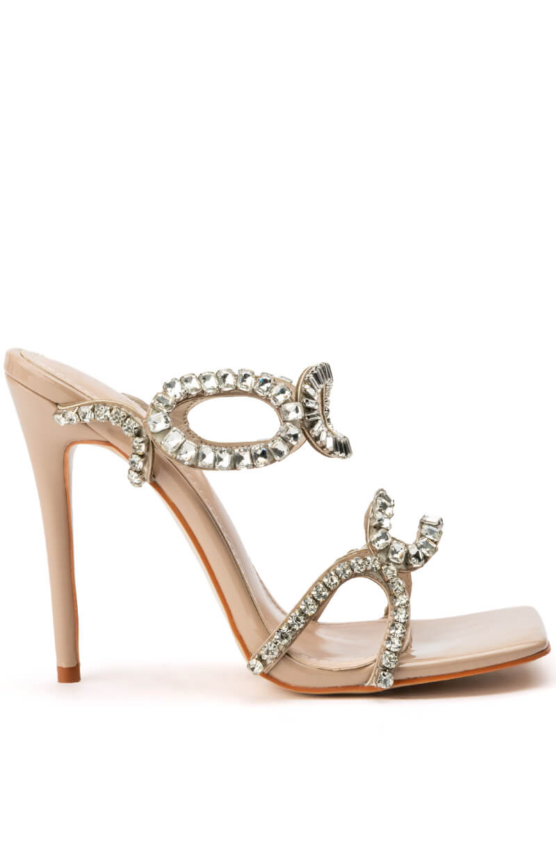 AZALEA WANG FRANCESCA RHINESTONE STRAP STILETTO SANDAL