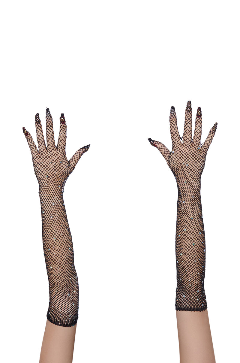 BLING YA LIFE FISHNET GLOVES