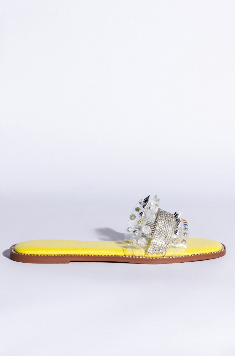 AZALEA WANG KEEP IT REAL FLAT SANDAL IN YELLOW