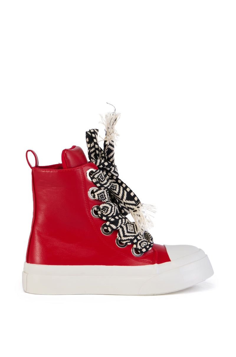 LUKKA HIGH TOP SNEAKER IN RED