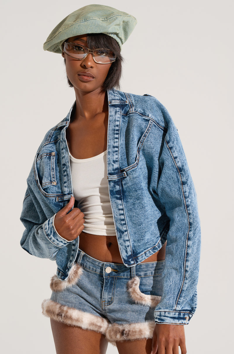 WRAP IT UP DENIM SHRUG