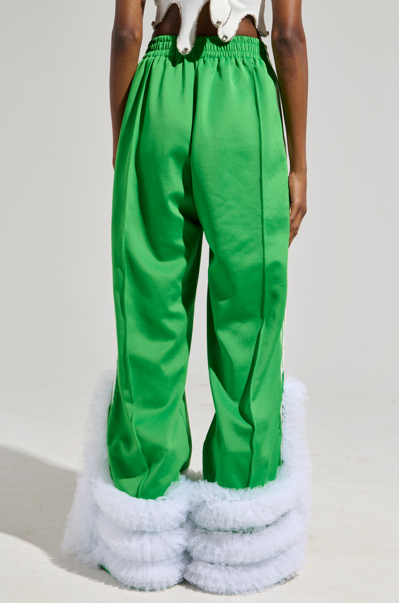 MODERN JAM TRACK PANT WITH TULLE IN GREEN