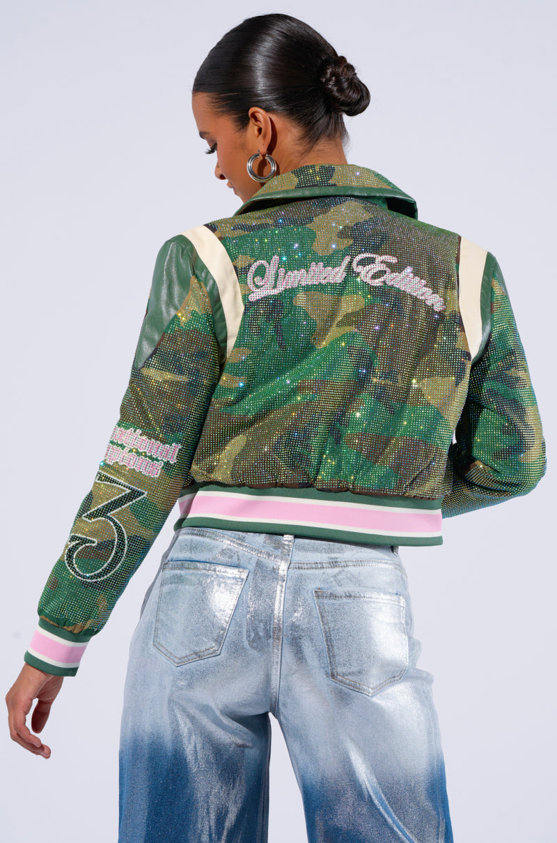 RUN FOR YOUR MONEY EMBELLISHED BOMBER