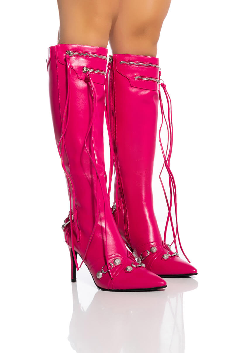AZALEA WANG MAEVE STILETTO BOOT IN FUCHSIA