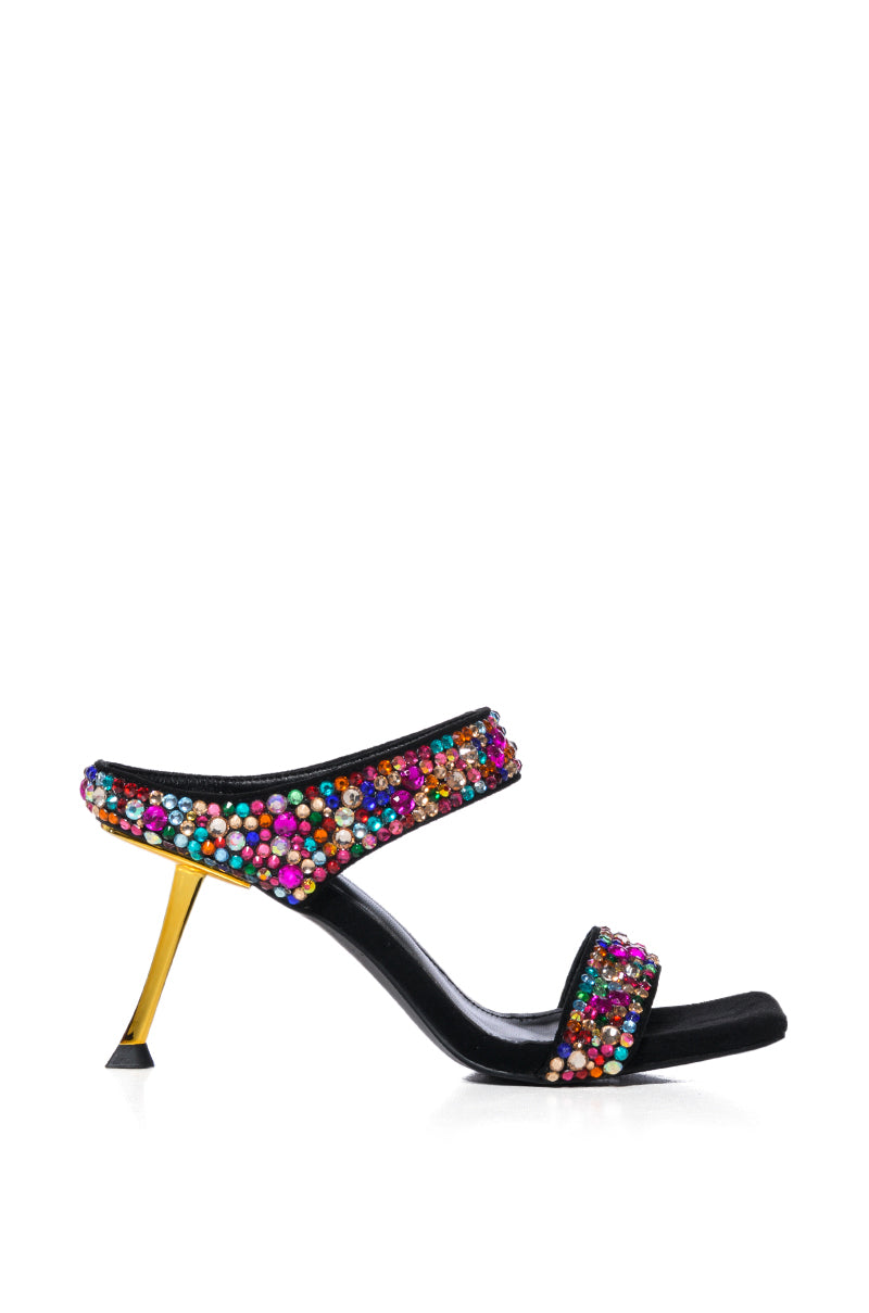 AZALEA WANG JOBELLE MULTI GEM EMBELLISHED SANDAL