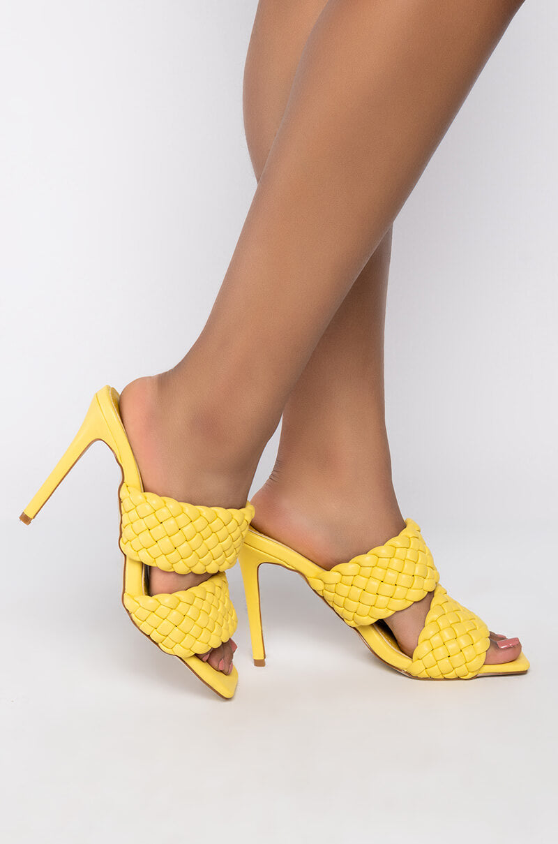 AZALEA WANG ALL YOUR LOVE STILETTO SANDAL IN YELLOW