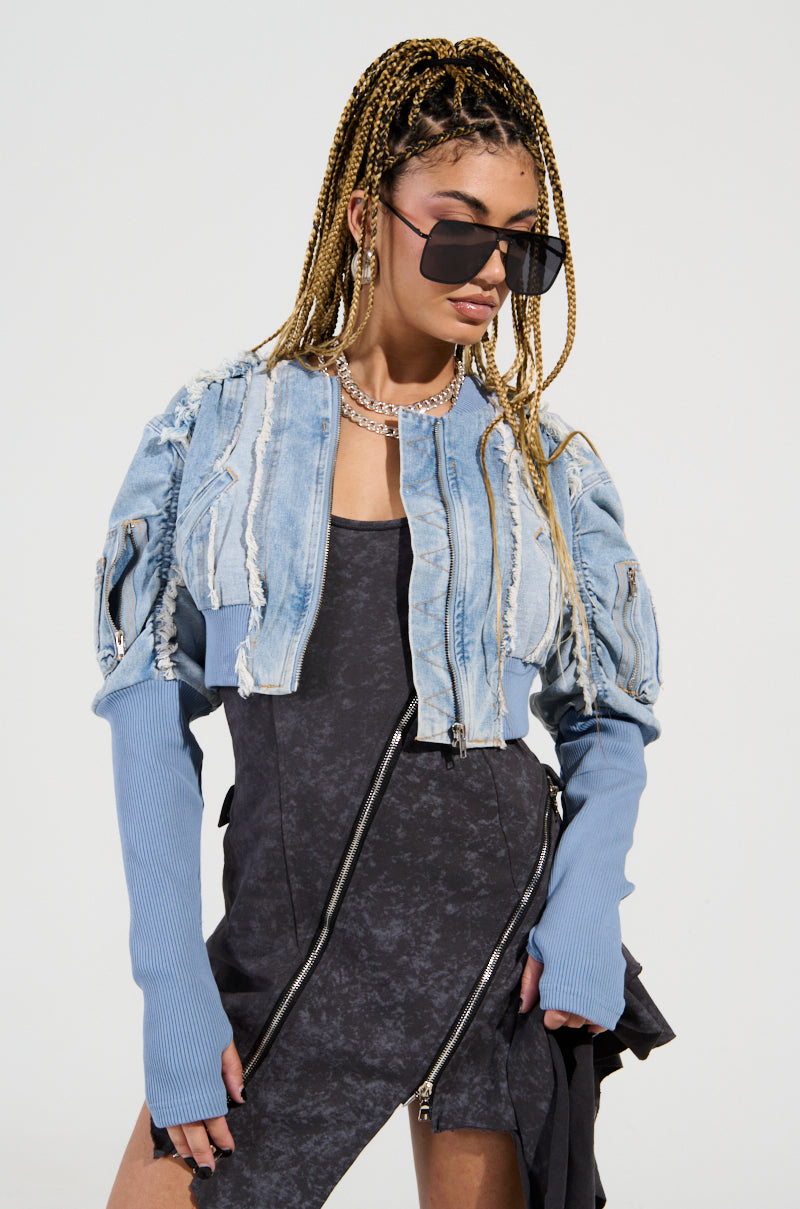 DARE TO BE DENIM CROPPED JACKET