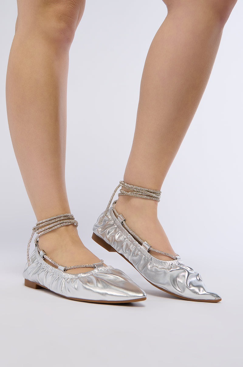 AZALEA WANG BENICIO SILVER BALLET FLAT