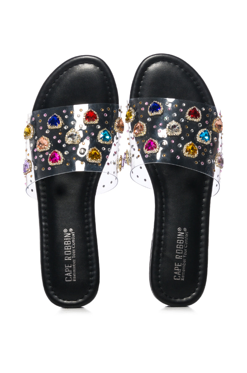 ROANA BLACK EMBELLISHED FLAT