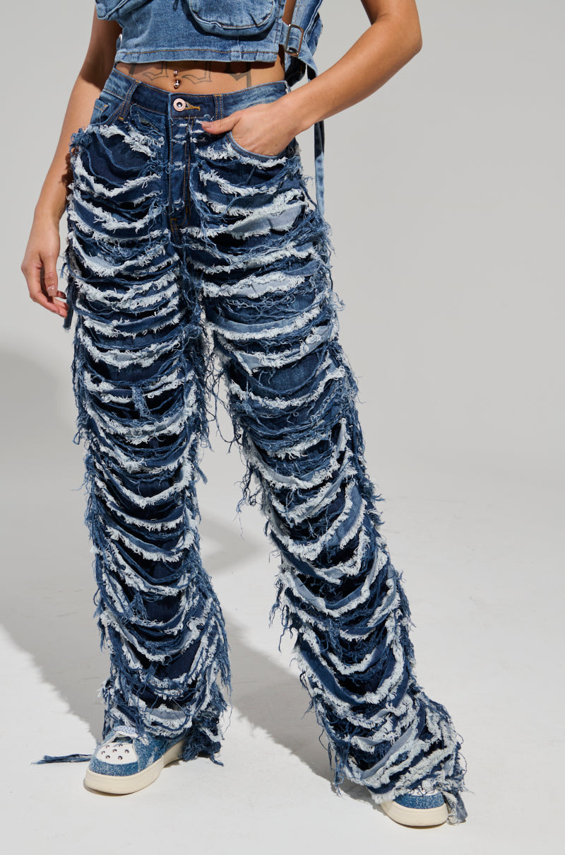 STOP AND STARE DISTRESSED DENIM PANT