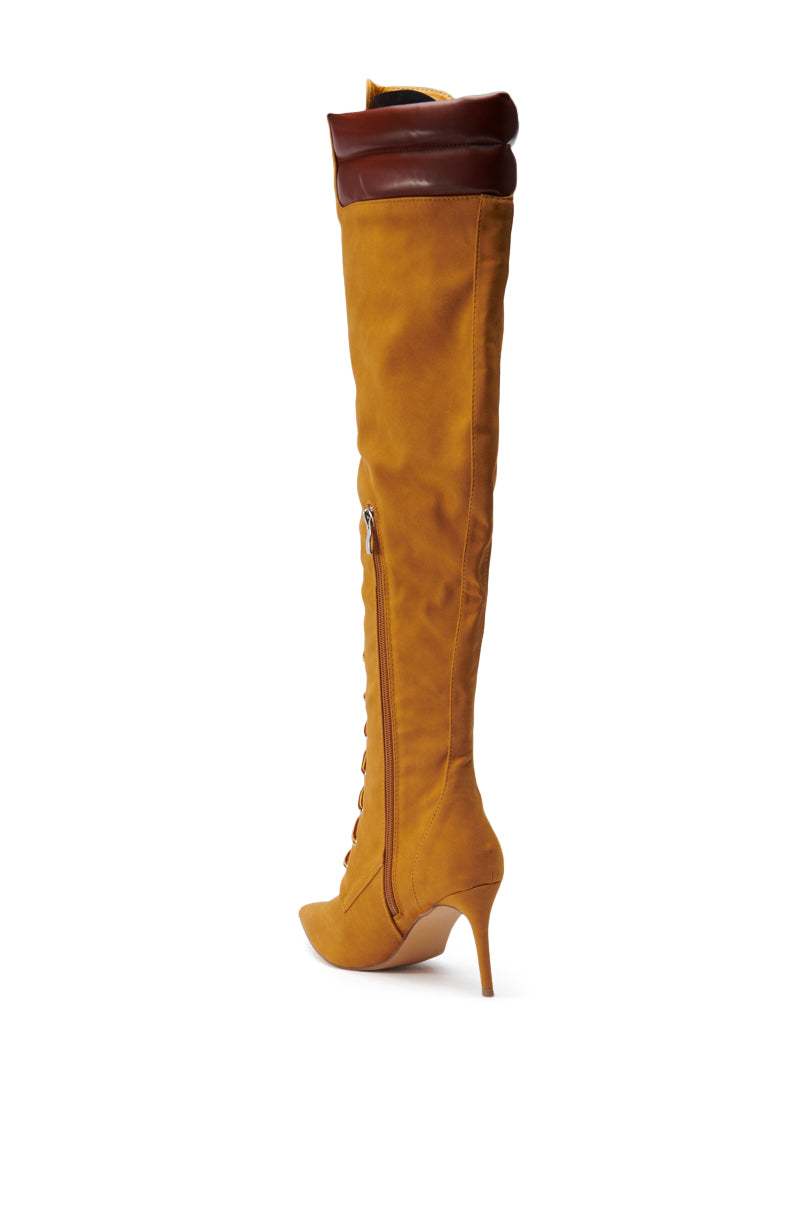 MANTRA SUEDE OVER THE KNEE BOOT IN BROWN