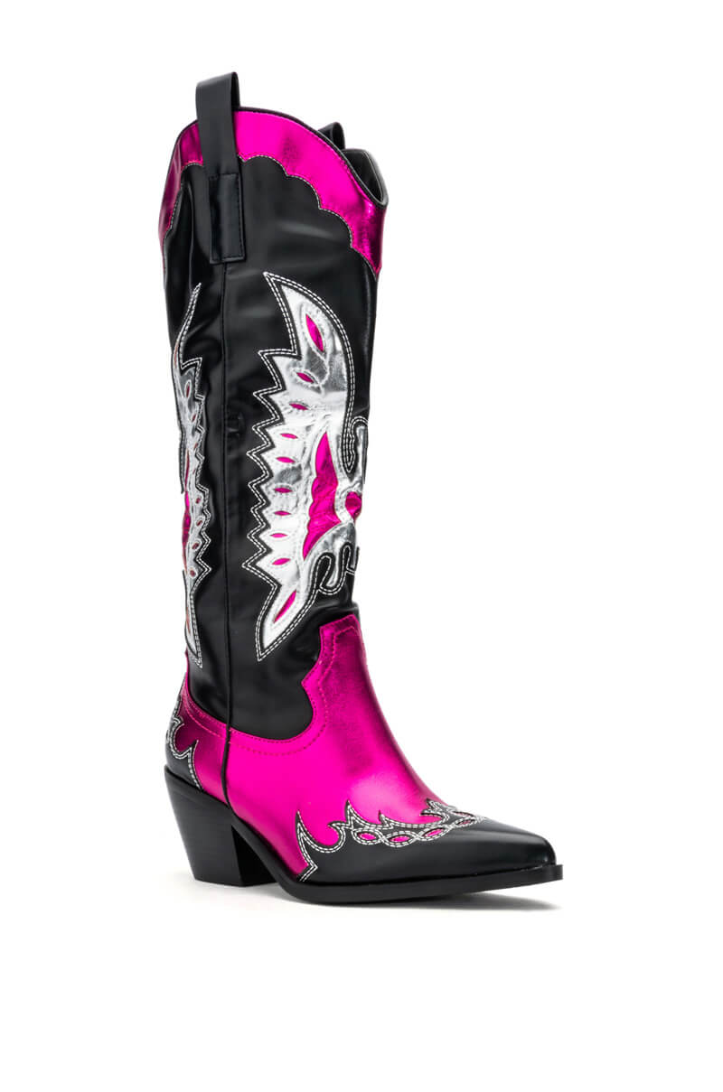 AZALEA WANG ZAINA WEDGE BOOT IN PINK