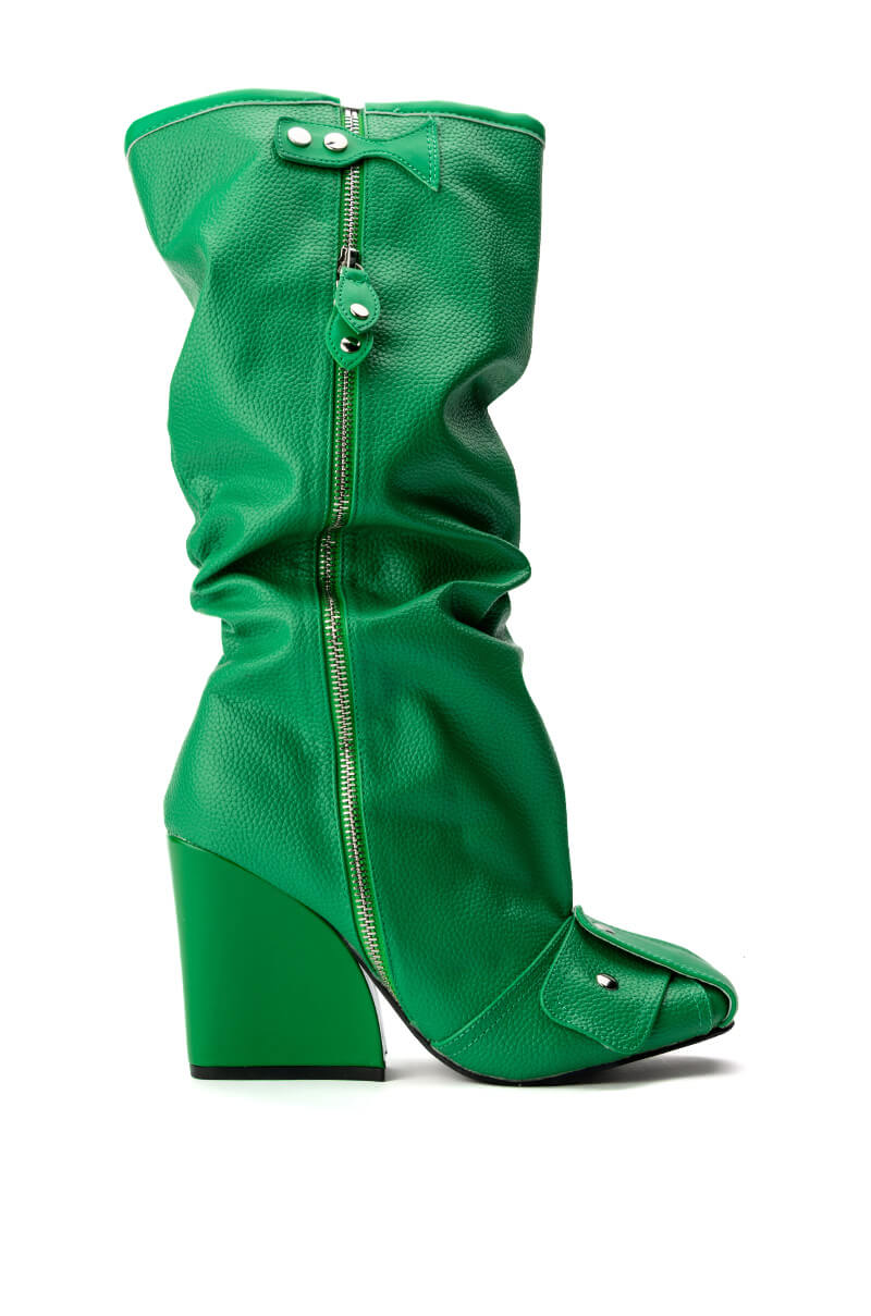 EMBELLISHED CHUNKY BOOT IN GREEN