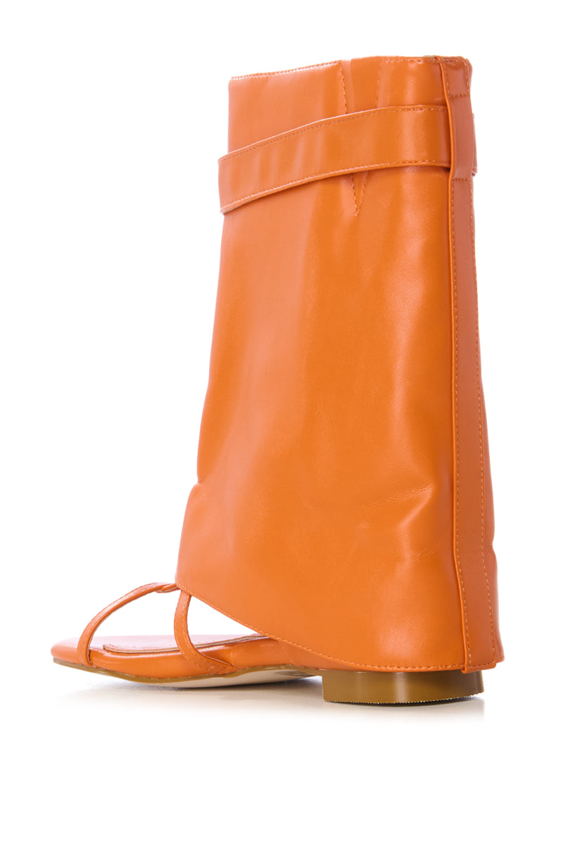 AZALEA WANG TORRE ORANGE OPEN TOE SANDAL BOOT