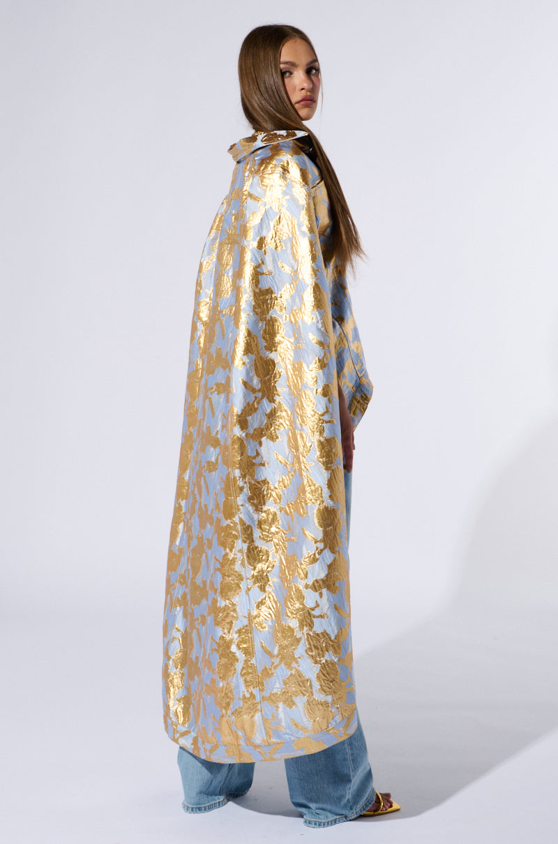 OASIS HIGH LOW BROCADE CAPE