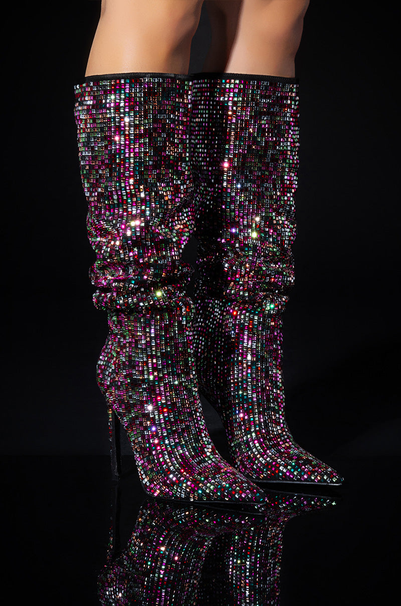 AZALEA WANG IZZY EMBELLISHED BOOT IN MULTI