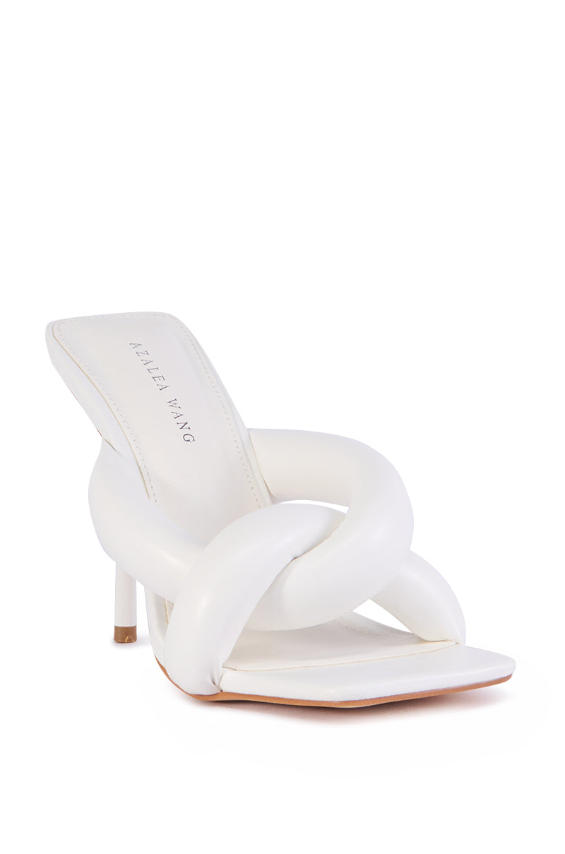 AZALEA WANG CHRISTABEL WHITE PUFF SANDAL