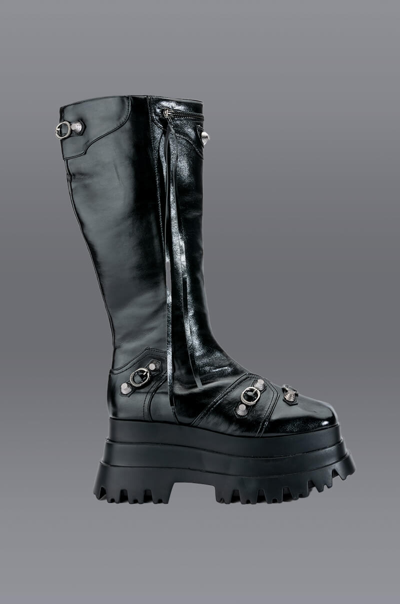 NEW KIDS FLATFORM BOOT IN BLACK