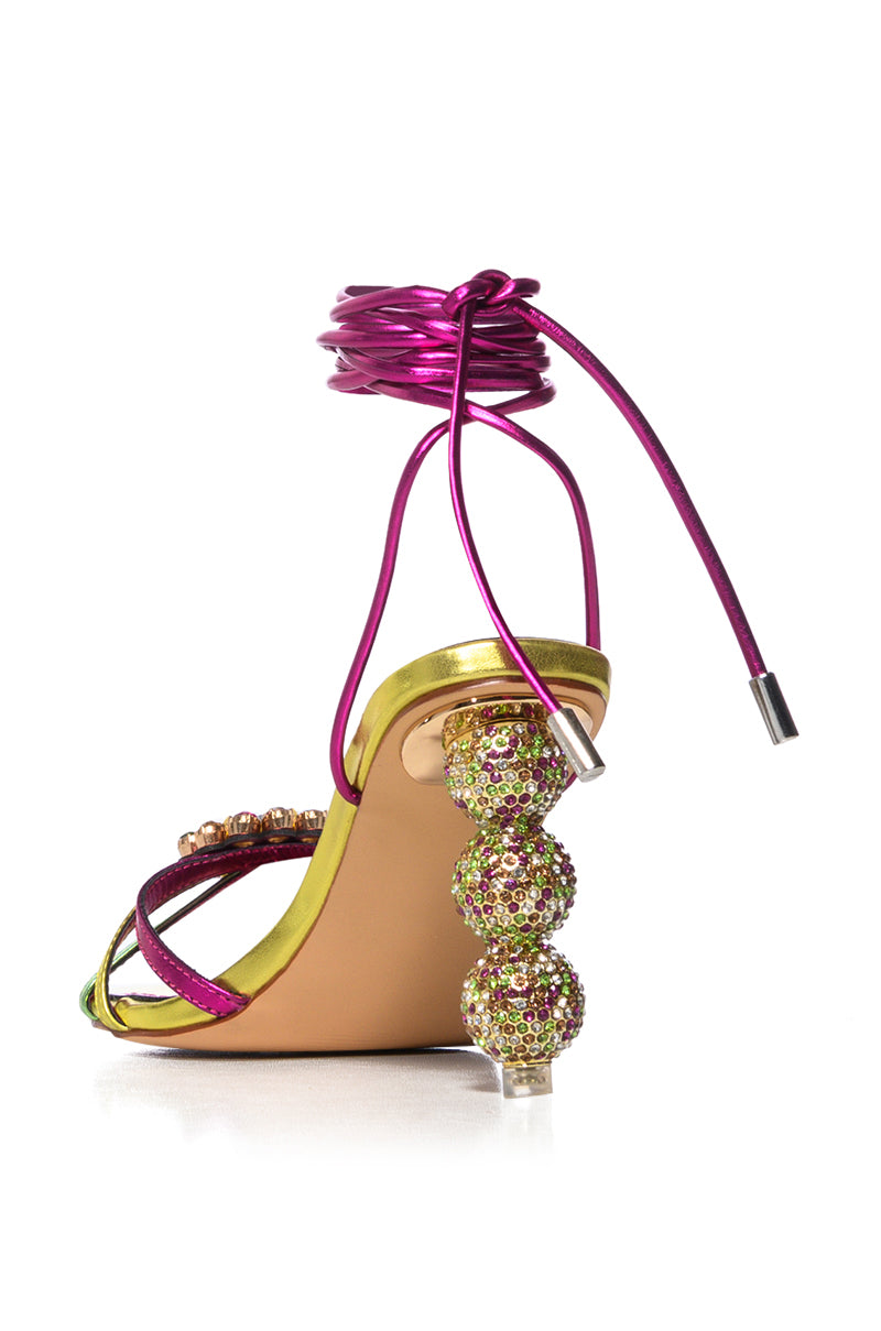 AZALEA WANG AUBRIELLE MULTI NOVELTY HEEL SANDAL