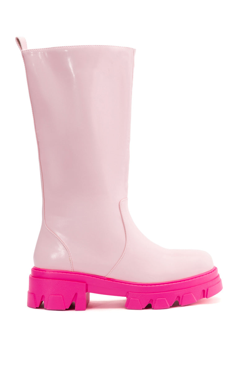 AZALEA WANG REMINGTON MONOCHROME BOOT IN PINK