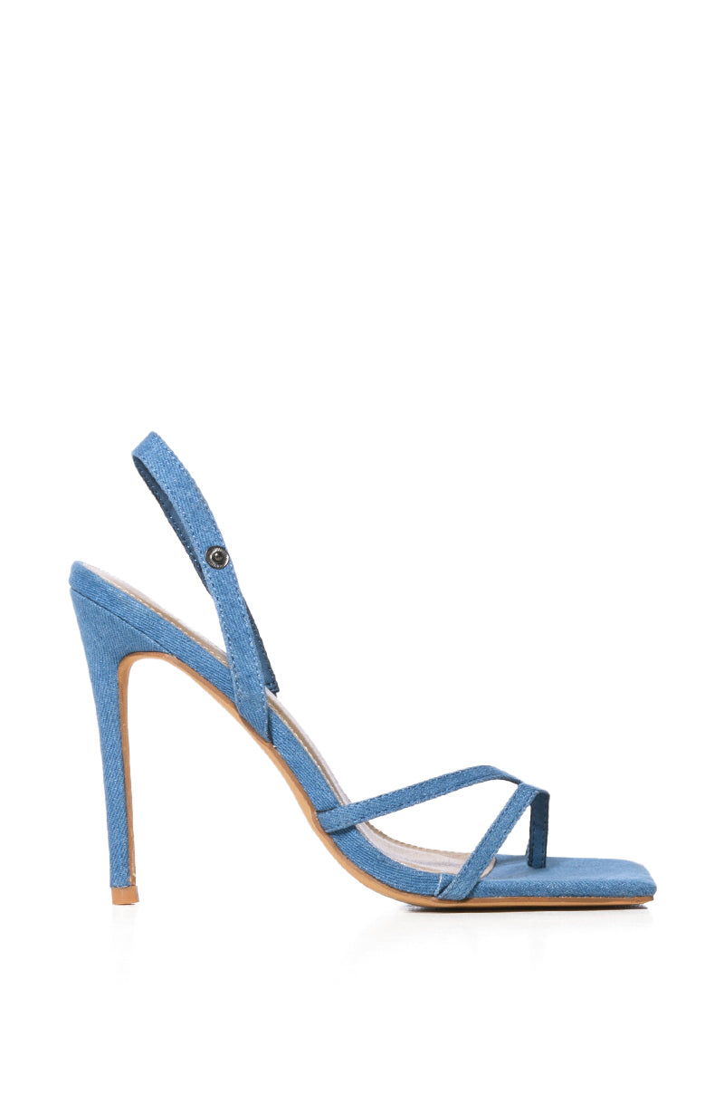 HOEDOWN 2 IN 1 STILETTO SANDAL IN DENIM