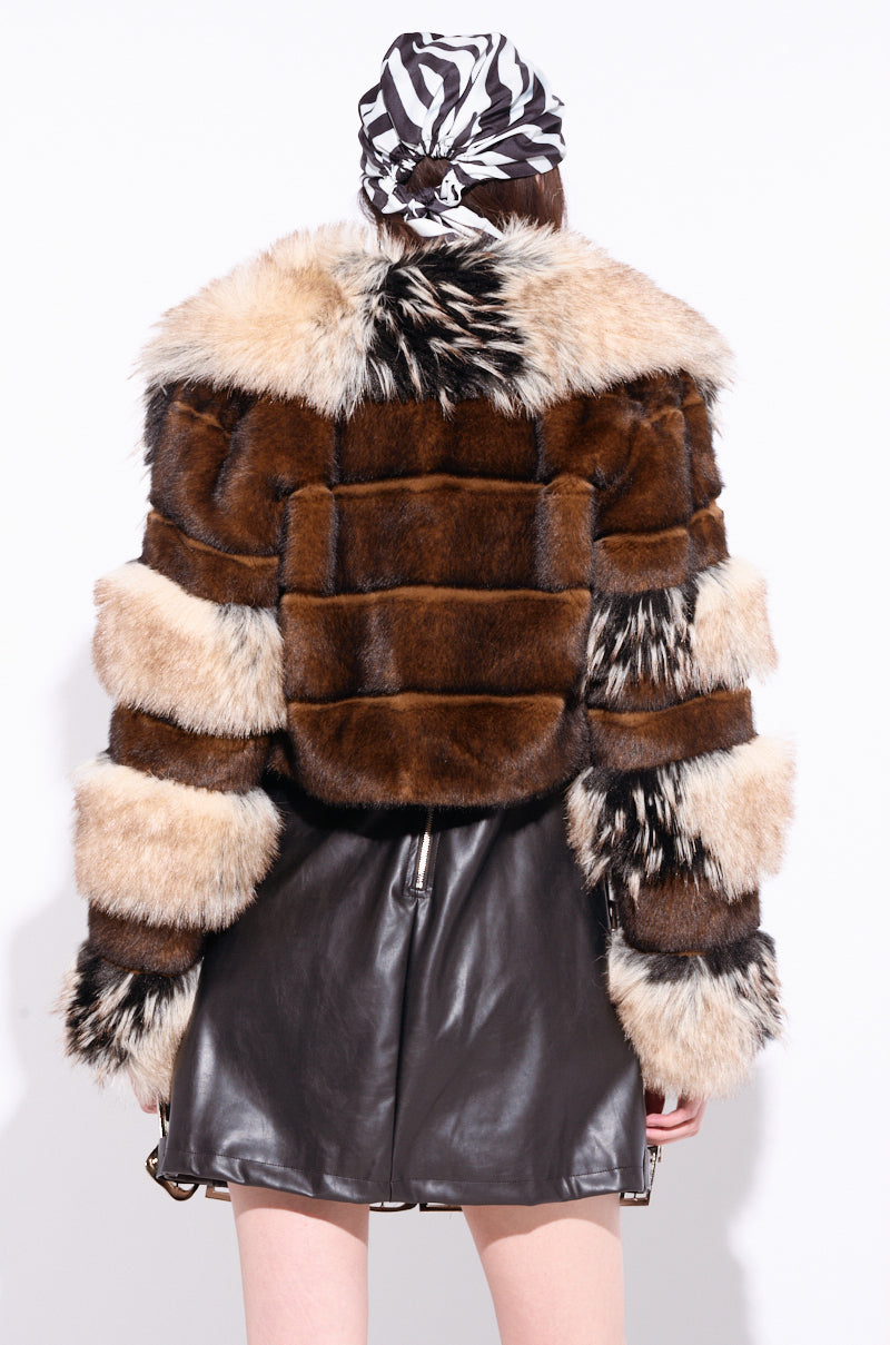 PORTIA CROPPED FAUX FUR JACKET