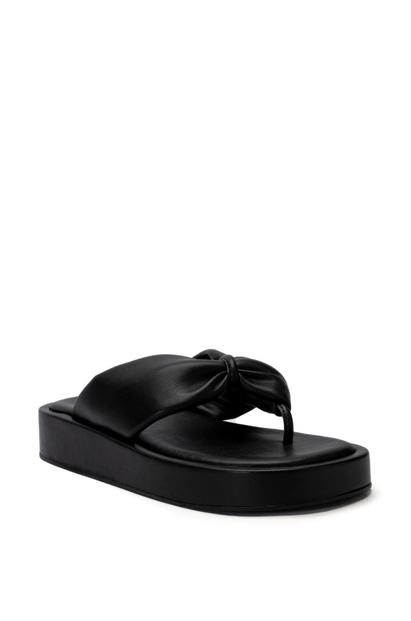 AZALEA WANG KARSYN FLAT SLIP ON SANDAL IN BLACK