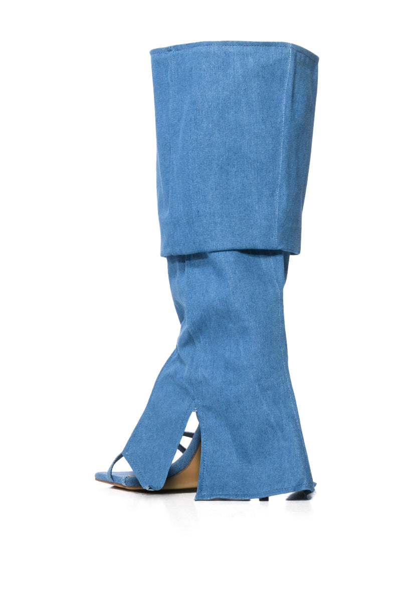 HOEDOWN 2 IN 1 STILETTO SANDAL IN DENIM