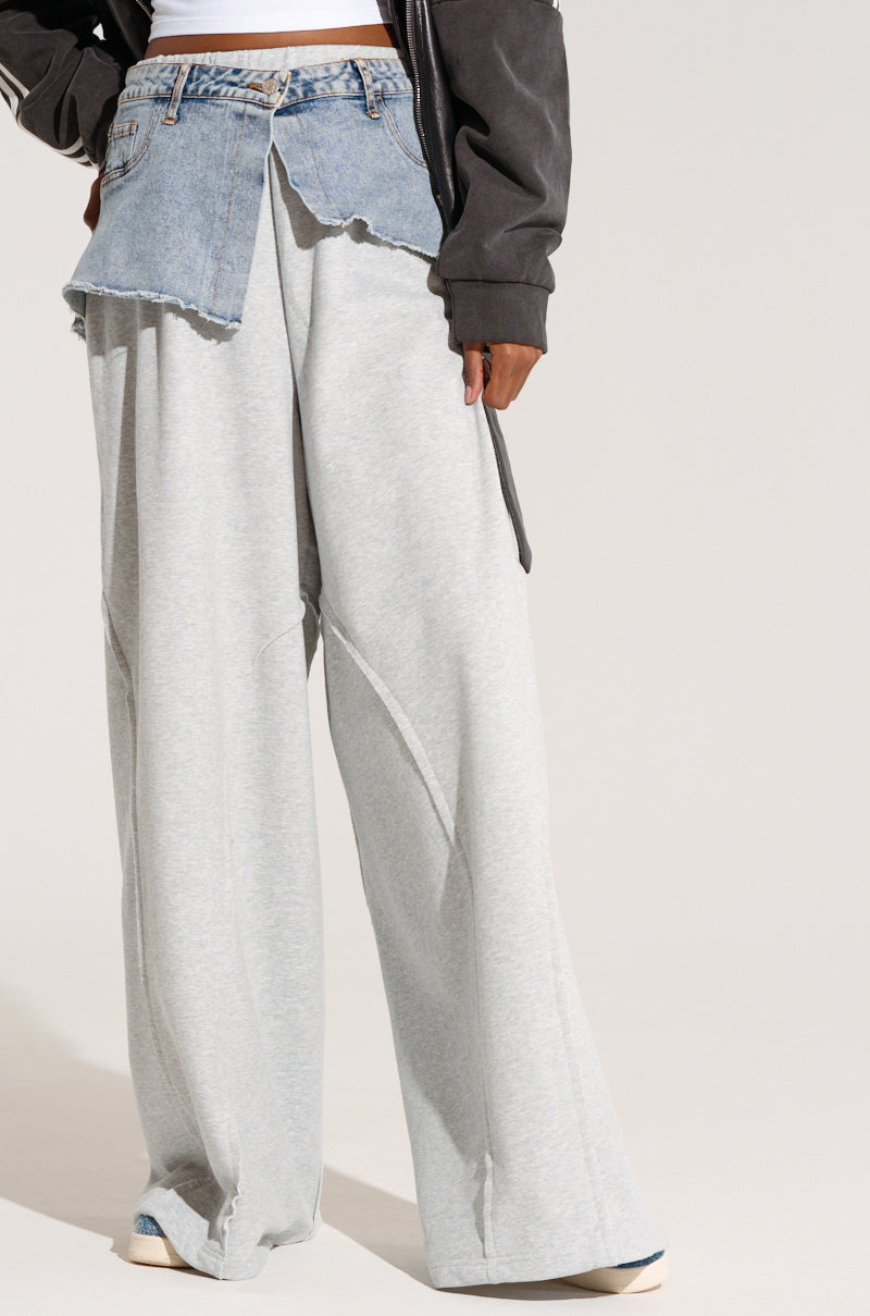 DYLAN DENIM BELTED SWEATPANT