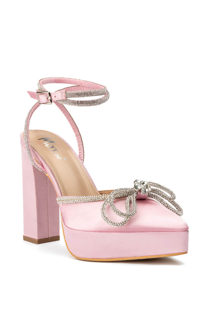 TASHA SATIN PINK PUMP