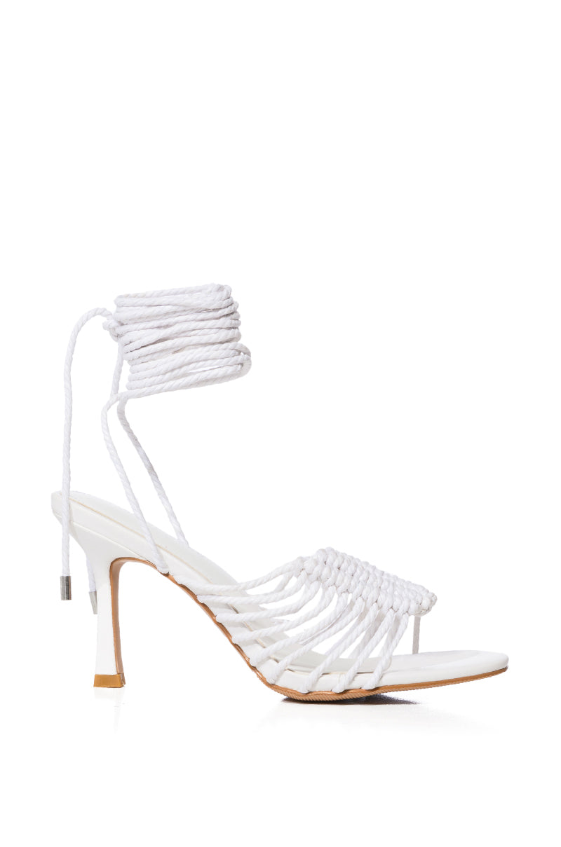 AZALEA WANG SELAH WHITE KNOTTED SANDAL