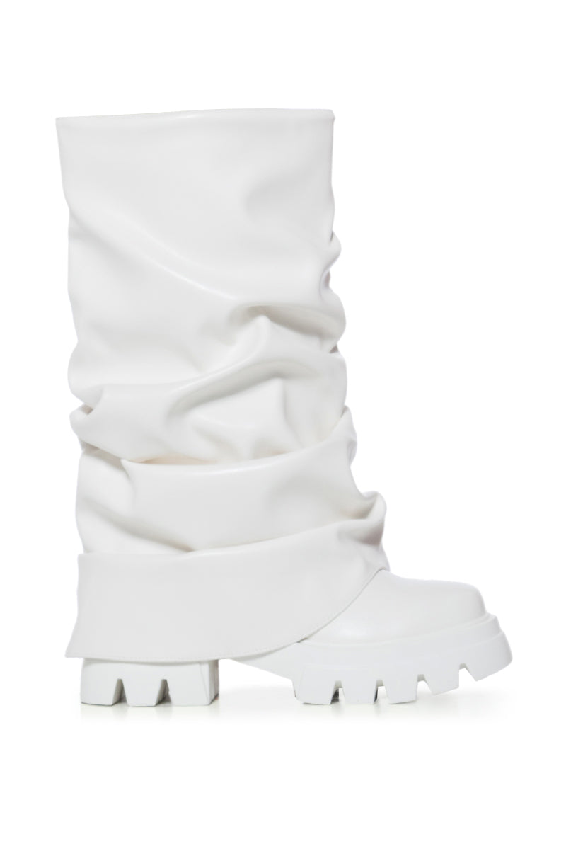 AZALEA WANG MATE MID CALF BOOT IN WHITE