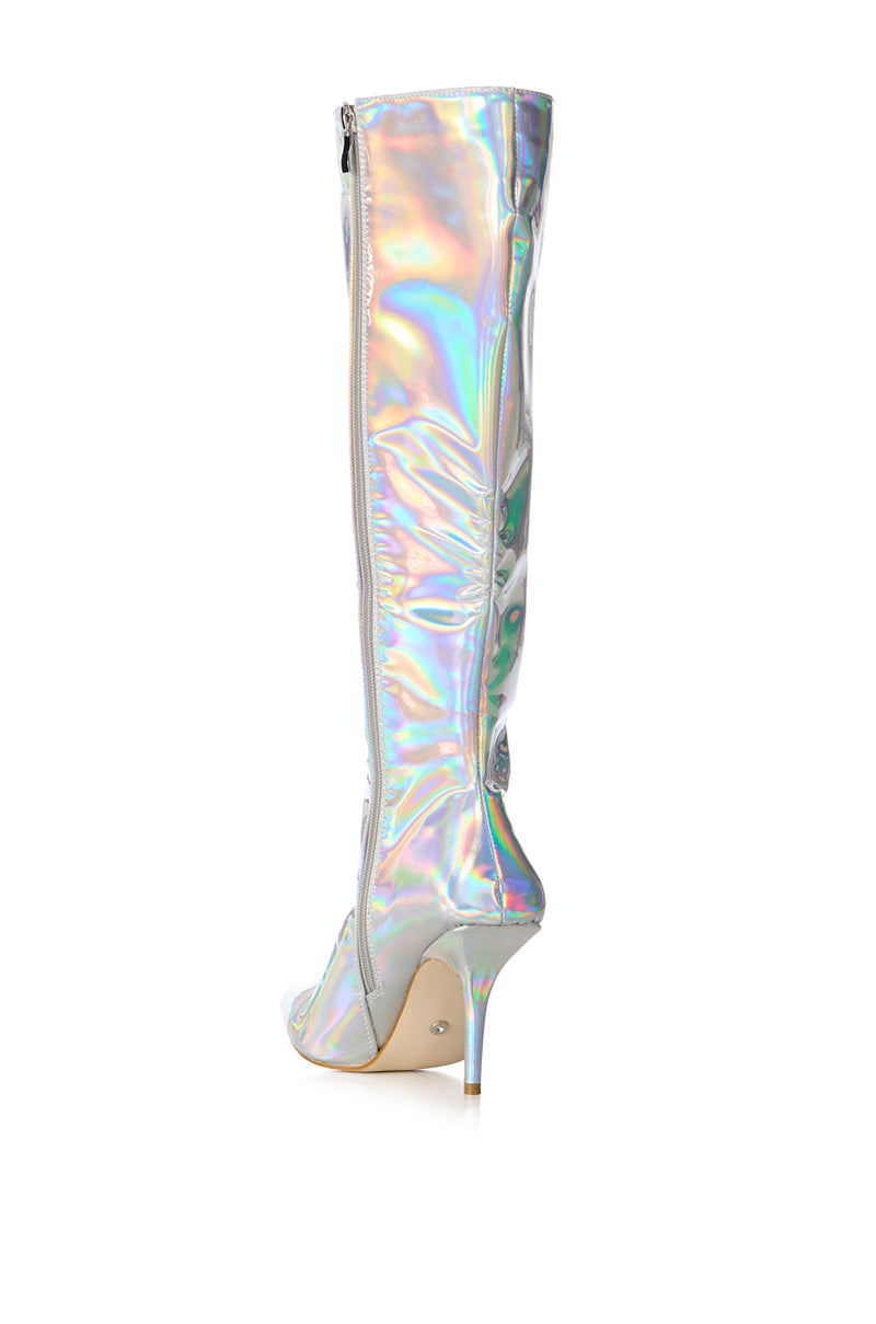 AZALEA WANG COLLETE HOLOGRAPHIC BOOT