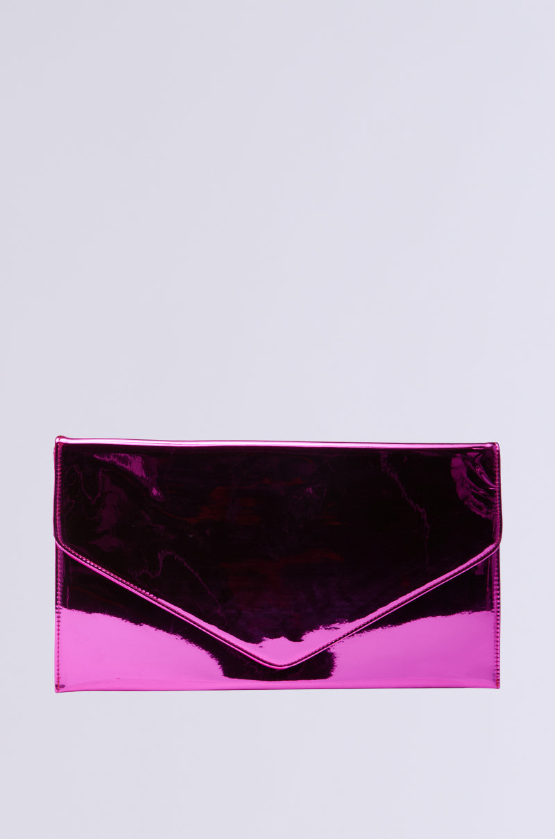 NIKKI CHROME OVERSIZED CLUTCH