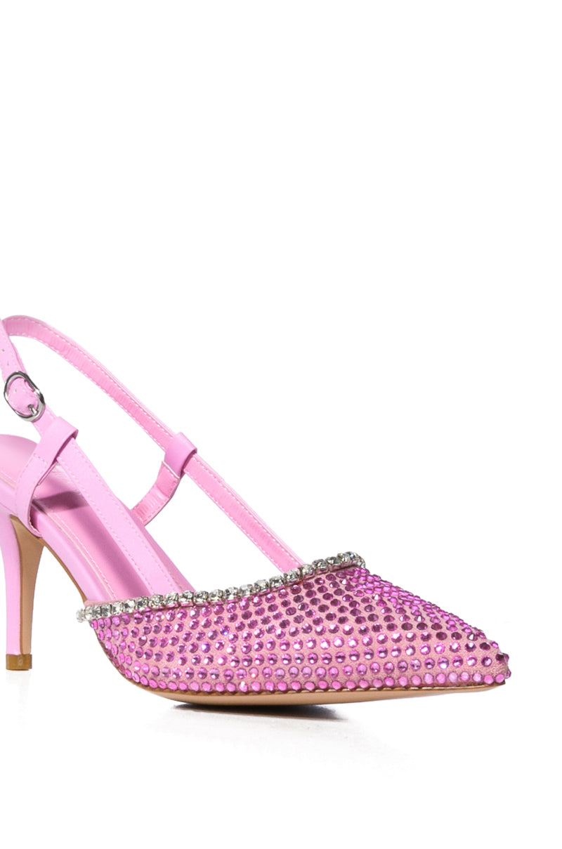 AZALEA WANG ON MY TAB EMBELLISHED SLINGBACK PUMP IN PINK