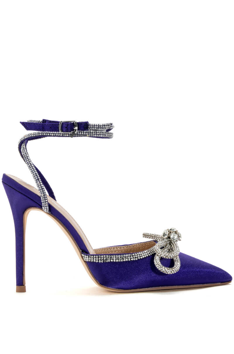 SOFIA PURPLE SATIN PUMP